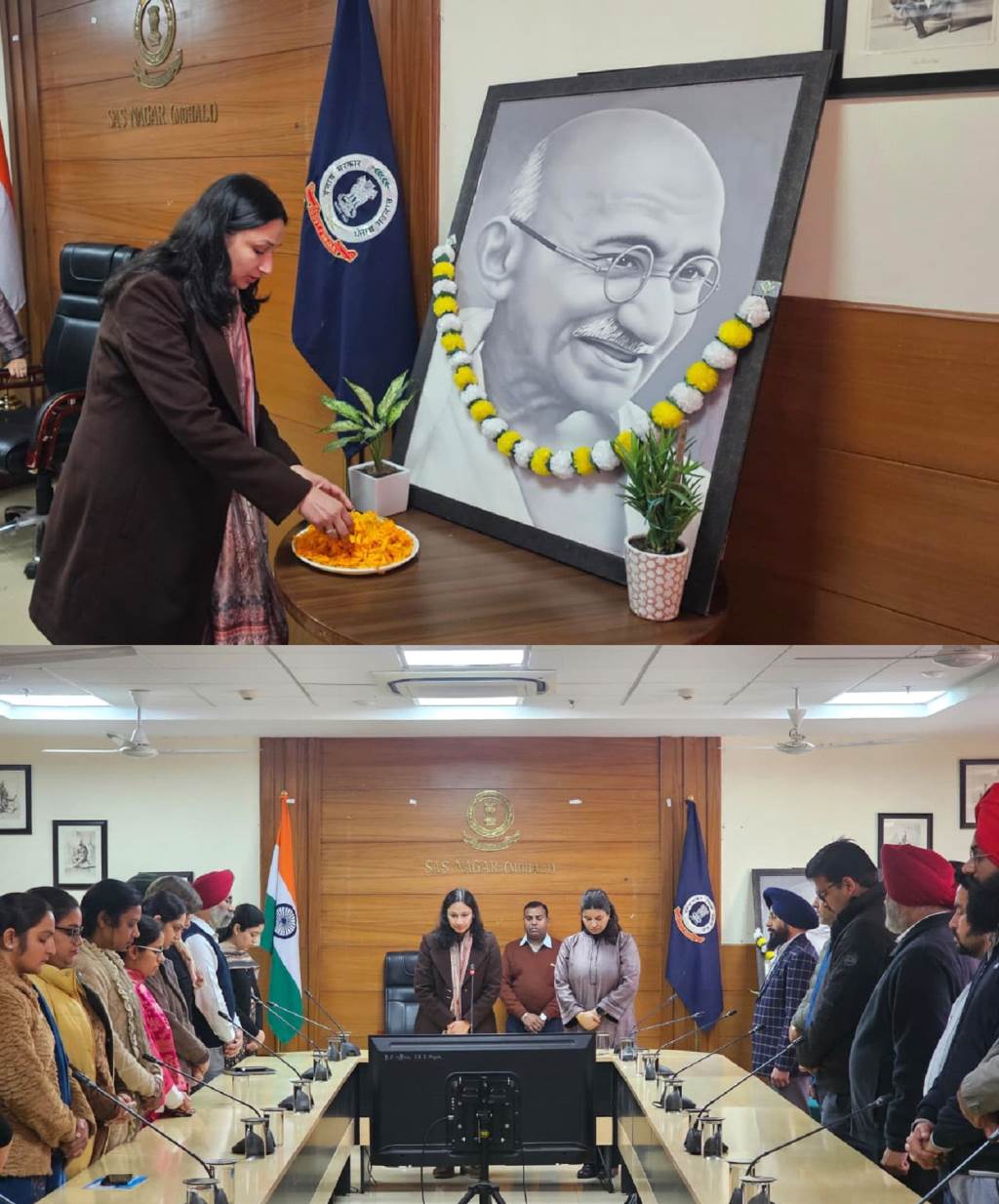District Administration Pays Floral Tributes to Freedom Fighters on Death Anniversary of Mahatma Gandhi